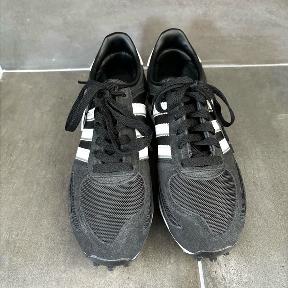 Adidas L.A. Trainer Black Suede Fabric Sneakers Athletic Shoes - Picture 3 of 7